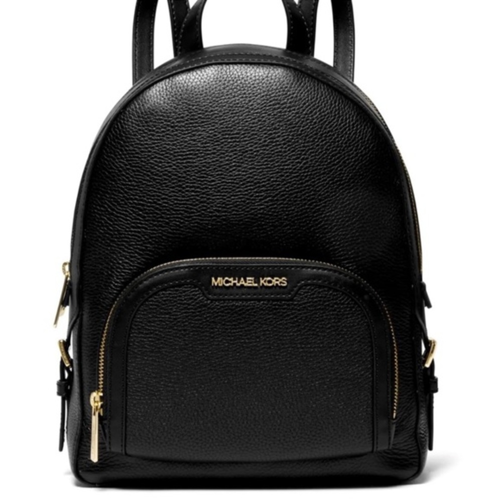 Michael Kors Jaycee Medium Pebbled Leather Backpack Black
